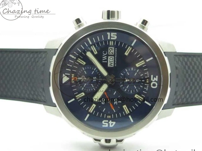 MIROTIME 0111 Aquatimer Chrono IW376803 V6F 1:1 Best Edition Blue Dial on Ruber Strap A Neat 7083